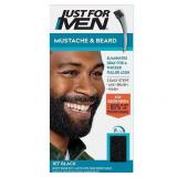 Just For Men Mustache & Beard  Beard Dye for Men with Brush Included for Easy Application  With Keratin Biotin Aloe and Coconut Oil for Healthy Facial Hair - Jet Black  M-60 Pack of 1