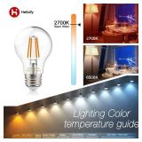 helloify A19 LED Filament Bulbs, 60W Equivalent, Edison Vintage Dimmable Energy Efficient Lamp for Pendant Wall Light Fixtures Office Bedroom Bathroom, E26 Base, 2700K Warm White Light, 6PCS