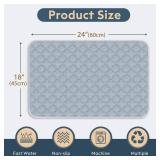 FunFurry Washable Pee Pads for Dogs - 4 Pack Reusable Pee Pads Waterproof Puppy Pads Pet Training Pads Super Absorbent with Dog Paw Shape Non-Slip Backing (Light Grey, 18\" X 24\" - 4 Pack)