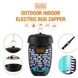 BLACK+DECKER Bug Zapper Electric Lantern with Insect Tray, Cleaning Brush, Light Bulb & Waterproof Design for Indoor & Outdoor Flies, Gnats & Mosquitoes Up to 625 Square Feet