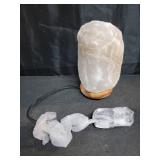 Himalayan Glow Natural Crystal White Salt Lamp Night Light, 5-7 lbs/Each, Hand-Curved, Neem Wood Base, Ideal Gift, Home Decor, Serenity