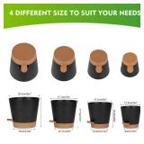 JGB 4 Pcs Orchid Pots with Holes - Each of 5, 6, 7 and 8 inch - Self Watering Orchid Pots and Plastic Breathable Orchid Planters for Repotting - Black