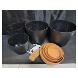 JGB 4 Pcs Orchid Pots with Holes - Each of 5, 6, 7 and 8 inch - Self Watering Orchid Pots and Plastic Breathable Orchid Planters for Repotting - Black