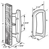 Prime-Line C 1204 Sliding Glass Door Handle Set Replace Old or Damaged Door Handles Quickly and Easily White Diecast, Mortise/Hook Style, Fits 3-15/16 In. Hole Spacing (1 Set)