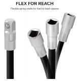 NEIKO 00239A Flexible Extension-Bar Set, 1/4-Inch and 3/8-Inch Drives, Flexible Socket Extension Bars, 2-Piece Set