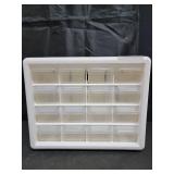 Akro-Mils 16-Drawer Plastic Drawer Storage Cabinet for Garage Organization, Beads, Makeup Organizer, Building Bricks Storage, Teacher Toolbox, 10-1/2\" W x 6-1/2\" D x 8-1/2\" H, 10116 White