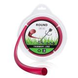 Dalom 0.065 inch 1 Pound by 636ft Round String Trimmer Line, WeedEater String 1.6 mm / 065\" (Red)