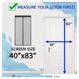 TheFitLife Magnetic Screen Door - Heavy Duty Mesh Curtain with Full Frame Hook and Loop Powerful Magnets That Snap Shut Automatically (40