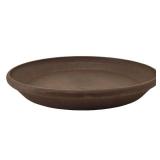 PSW Pot Collection AP35C 14-inch Plastic/Stone/Wood Composite Plant Saucer Drip Tray No Drainage Hole (Drillable), Indoor/Outer Water Tray, Chocolate