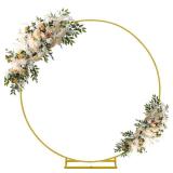 6.6FT Round Backdrop Stand Wedding Arch Frame Circle Stable Gold Metal Arch Stand for Wedding Birthday Party Baby Shower Bridal Shower Photography Decoration