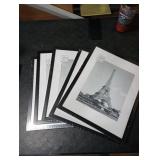 upsimples 11x14 Picture Frame Set of 5, Display Pictures 8x10 with Mat or 11x14 Without Mat, Wall Gallery Photo Frames, Black