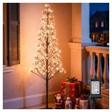 Lomotech Chritsmas Tree Lights - 216 Leds 5Ft Artificial Christmas Tree with Timer, Includes 27 Leds Twinkle Lights for Holiday, Wedding, Party, Christmas Decorations (Warm White)