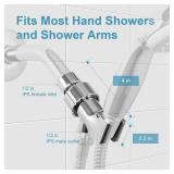 OFFO Shower Head Holder for Handheld Shower Head, Adjustable Shower Arm Mount for Connecting Shower Arm and Shower Hose, 1/2 Inch IPS Female Inlet and Male Outlet, Chrome Finish