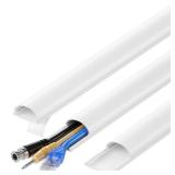 ZhiYo 68in D Cord Hider for Wall Mount TV, Self-Adhesive Cable Hider Kit, PVC Cord Covers for Wires on Wall, White Cable Raceway, Paintable Wire Hiders, 4 x 17 (L) - 1.2 (W) x 0.55 (H)