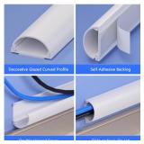 ZhiYo 68in D Cord Hider for Wall Mount TV, Self-Adhesive Cable Hider Kit, PVC Cord Covers for Wires on Wall, White Cable Raceway, Paintable Wire Hiders, 4 x 17 (L) - 1.2 (W) x 0.55 (H)
