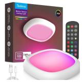 Rechargeable Shower Lights for Inside Shower, 12000mAh Motion Sensor Wireless RGB Ceiling Light with Remote No Wiring, Battery Operated Closet Lights Cordless LED Overhead Lighting for Bathroom