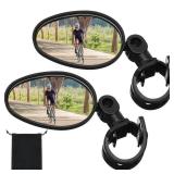 Hestya 2 Pcs Bike Mirror 360 Degree Adjustable Safe Rotatable Handlebar Mirror Bicycle Accessories Shockproof Acrylic Convex for Mountain Road Bike