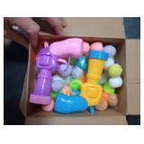 Eerrhhaq 2 Cat Toy Launchers & 100 Cat Pom Pom Balls,Cat Toys Balls Launcher,Launch Ball Interactive Toy,Silent Plush Elastic Ball for Kitty