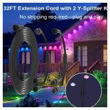32FT Extension Cable Kit for Govee Permanent Outdoor Lighting,Extension Cable Compatible with Govee H705A H705B H705C H706A H706B H706C, IP68 Waterproof Rating(Black)