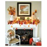 DearHouse 2 Pack Fall Garland Maple Leaf, 5.9Ft/Piece 7 Colors Hanging Vine Garland Artificial Autumn Foliage Garland Thanksgiving Decor for Home Wedding Fireplace Party Christmas