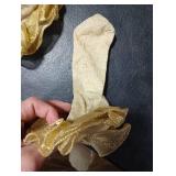 MKYSZLT Girls Glitter Ruffle Ankle Socks Cute Kids Double Lace Sparkling Flufffy Frilly Dress Socks for Toddler Little Girl (US, Age, 8 Years, 10 Years, gold - 1 pair)