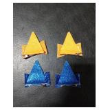 IKUHRMO Blue Ears Hair Clips, 4 PCS Hair Pin Barrettes Hair Accessories for Halloween Costume Birthday Decorations Theme Party Supplies Cosplay (Blue+Orange)
