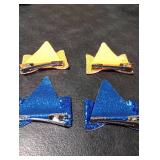 IKUHRMO Blue Ears Hair Clips, 4 PCS Hair Pin Barrettes Hair Accessories for Halloween Costume Birthday Decorations Theme Party Supplies Cosplay (Blue+Orange)