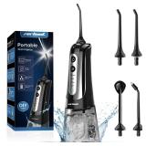 Water Dental Flosser Pick for Teeth: 4 Modes Cordless Portable Water Flossers Teeth Cleaner Rechargeable 300ML IPX7 Waterproof Oral Irrigator Flossing Cleaning Picks for Home Travel