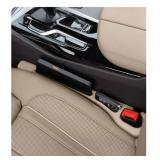 Car Seat Gap Filler, 2-Pack No Drop Seat Guard Universal Fit Car Seat Gap Plug Anti-Drop with Storage, Soft Foam to Fill The Gap Between Seat and Console, Auto Accessories for SUV Truck Sedan (Beige)