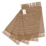 Comfy-co Handcrafted Jute Burlap Placemats Set of 4 - Farmhouse Reversible Placemats for Wedding Parties BBQ