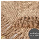 Comfy-co Handcrafted Jute Burlap Placemats Set of 4 - Farmhouse Reversible Placemats for Wedding Parties BBQ