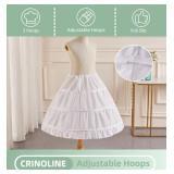 Papoopy Girls Petticoat Underskirt with 3 Hoops Full Slip Crinoline Skirt (10-11 Years)