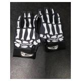 Azarxis Skeleton Gloves Adjustable Lightweight Racing Skull Sports Work Bone Gloves Anti-Slip Breathable for Men & Women Motorcycle, Cycling, Biking, Workout (Black, XXL)