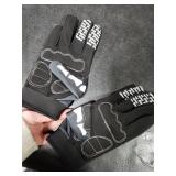 Azarxis Skeleton Gloves Adjustable Lightweight Racing Skull Sports Work Bone Gloves Anti-Slip Breathable for Men & Women Motorcycle, Cycling, Biking, Workout (Black, XXL)