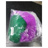 Maiteenly 7 Pcs Halloween Couple Costume Set Include Wig, Purple Hooded Cloak, Waist Belt, Stone Chain, Green Elf Ears, Gloves for Adult Halloween Anime Role Cosplay Outfit Party