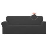Easy-Going Stretch Sofa Slipcover 1-Piece Sofa Cover Furniture Protector Couch Soft with Elastic Bottom for Kids, Polyester Spandex Jacquard Fabric Small Checks (Sofa, Dark Gray)