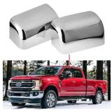 PerfecTech Super Duty Chrome Plated Mirror Covers Ultra Durable Top Half for 2008-2016 Ford F250 F350 F450 2 Pcs
