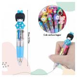 DIYASY 30 Pcs Mini Multicolor Ballpoint Pens, 4-in-1 Multicolored Retractable Pen Bulk Cute Animals Pens for Office Supplies Party Favors 15 Styles