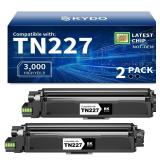 Compatible TN-227BK Toner Cartridge Replacement for Brother TN-227 Black Toner High Yield TN223 for MFC-L3770CDW HL-L3270CDW HL-L3290CDW MFC-L3710CW HL-L3210CW (2 Black) ONE OPENED