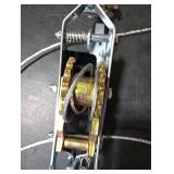 YATOINTO Come Along Winch 1 T Pulling Capacity 7 FT Steel Cable 2 Hooks Heavy Duty Ratchet Power Puller Tool with Dual Gears Automotive Hoist Cable Puller Ideal for Vehicle Rescue.