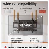 USX STAR Full Motion TV Wall Mount 24 inch Studs for Most 42-86 Inch TVs, Adjustable TV Wall Mount Swivel and Tilt, Loading 110 LBS, Max VESA 600x400mm, Fits 16, 18, 24 Studs