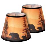 Small Lamp shades Set of 2, Bear Fabric Lampshades for Table Lamps, Floor Lamps, 7.5 Top x 11.8 Bottom x 9.5 High (Spider) Hand Crafted Replacement Lampshades,Easy Assembly Required