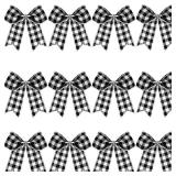 WILLBOND 12 Pieces Buffalo Plaid Bows Burlap Decorative Velvet Bows for Wreaths for Gift Wrap Christmas Party Decoration(Black and White,6 x 6 Inch)