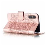 shingtomua for iPhone X/iPhone Xs Case Wallet with Card Holder Kickstand Magnetic Soft Leather Flip Fold Case for iPhone X/XS Cover (Pink, iPhone X/Xs)
