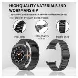 GOLDTOLUCK Stainless Steel Band Compatible with Samsung Galaxy Watch 7 Band Ultra 47mm (2024) Men Women Milanese Mesh Magnetic Classy Elegant Casual Business Metal Stainless Steel