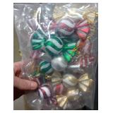15 Pieces Christmas Glitter Hanging Candy Ornaments,Colorful Xmas Candy Cane Peppermint Tree Decorations,Shatterproof X