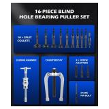 Orion Motor Tech Blind Hole Collet Bearing Race and Seal Puller Extractor Kit, Slide Hammer Pilot Insert Inner Internal Bearing Removal Tool Set, 16PCS