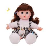 DZDJCCS 13in Interactive Baby Dolls, Sweet Smile Face Baby Doll with Soft Body and Open/Close Eyes,Realistic Baby Dolls with Hair for Kids Age 3+