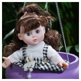 DZDJCCS 13in Interactive Baby Dolls, Sweet Smile Face Baby Doll with Soft Body and Open/Close Eyes,Realistic Baby Dolls with Hair for Kids Age 3+