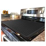 YUHFERA Stove Top Cover for Electric Stove - Silicone Stove Mat for Glass Top, Glass Cooktop Protector, XL Dish Drying Mats For Kitchen,Oven Covers for Electric Stove (Black,30 x 21)